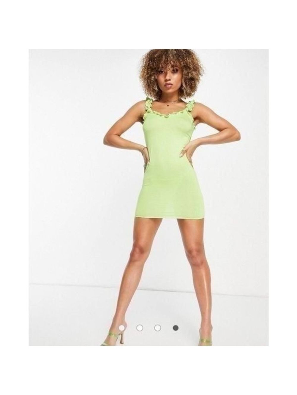 New! ASOS Design Neon Green Mini Dress Sz 6